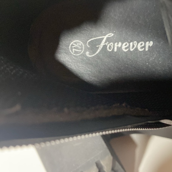 Forever Black Platform Faux Suede String Up Boots - Picture 8 of 8